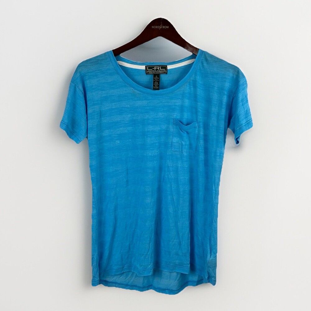 Lauren Active Ralph Lauren Women’s Small Blue Athletic Top With Pocket